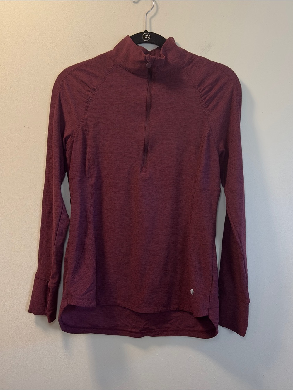 Apana Women’s Burgundy Zen Chaser Long Sleeve 1/4 Zip Pullover Sz M